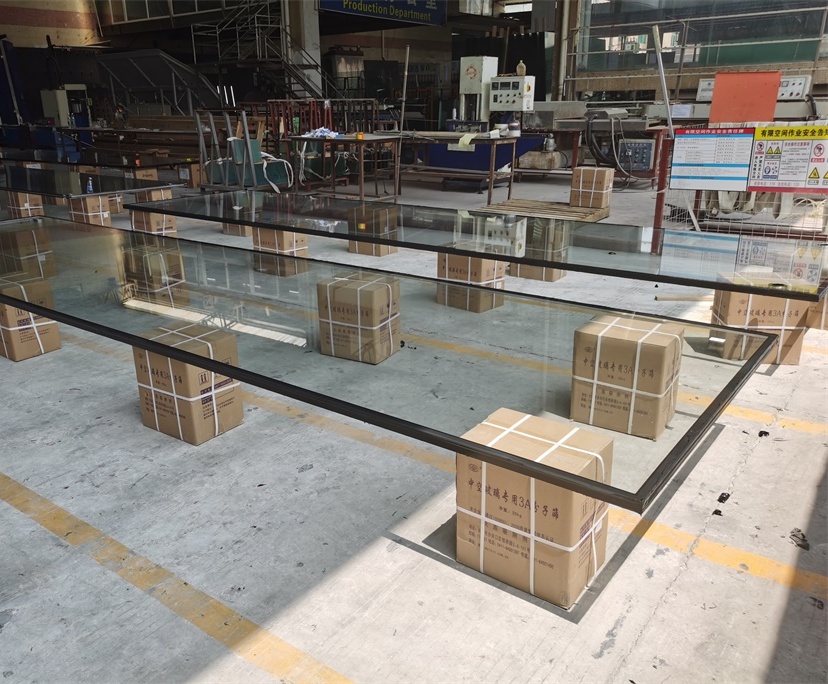 12mm low iron+12A+12mm low iron tempered oversized insulated glass