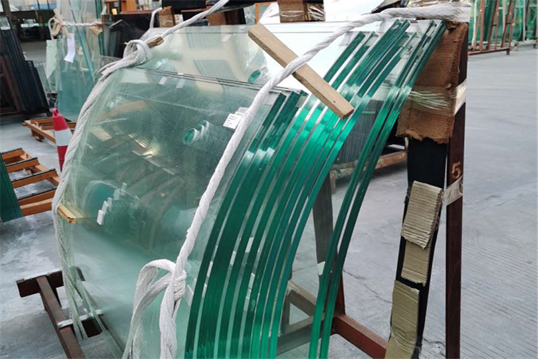 8mm+1.52pvb+8mm clear curved tempered laminated glass